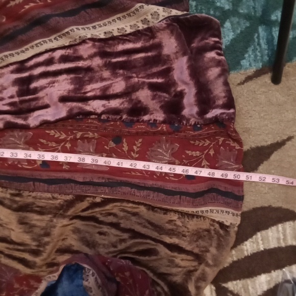 Boho Velvet Panel Maxi Dress - Multicolors Renisance Peasant Womens Small - Picture 7 of 10